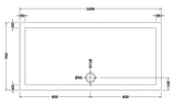 1600 x 760mm White Slip Resistant Slimline Rectangular Shower Tray