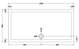 1600 x 800mm White Slip Resistant Slimline Rectangular Shower Tray