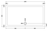 1600 x 900mm White Slip Resistant Slimline Rectangular Shower Tray