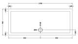 1700 x 700mm White Slip Resistant Slimline Rectangular Shower Tray