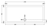 1700 x 760mm White Slip Resistant Slimline Rectangular Shower Tray
