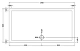 1700 x 900mm White Slip Resistant Slimline Rectangular Shower Tray