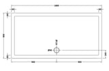 1800 x 900mm White Slip Resistant Slimline Rectangular Shower Tray
