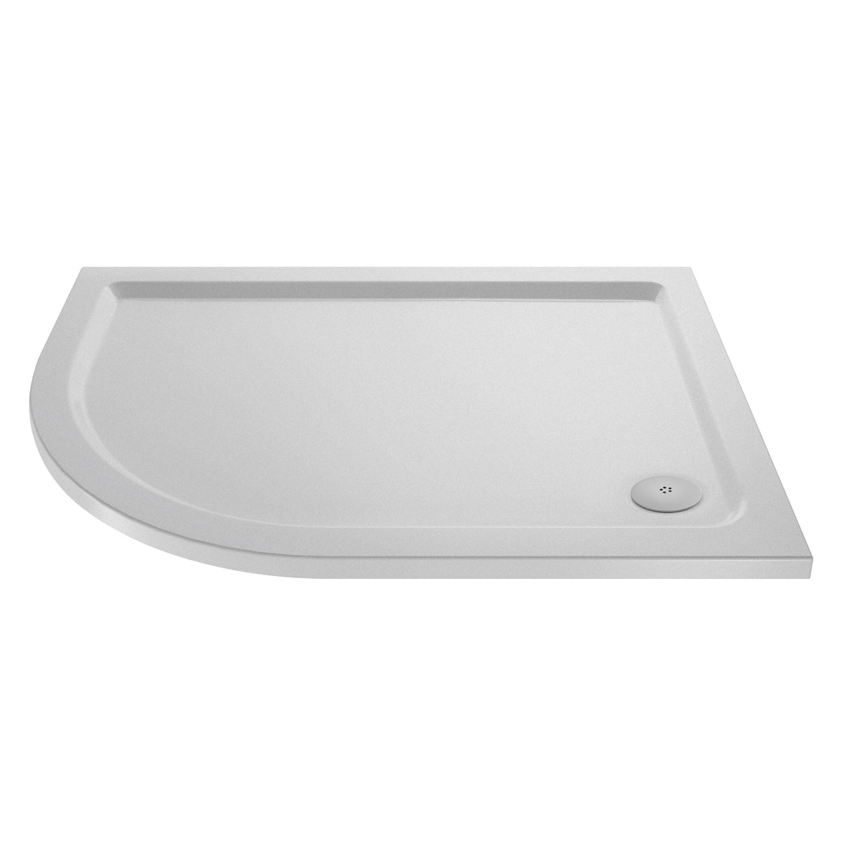 1200 x 800mm White Slip Resistant Slimline Left Hand Offset Quadrant Shower Tray