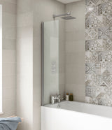 Modern Splash 350mm Chrome Bath Screen