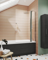 Modern Splash 1000mm Chrome Bath Screen With Fixed Panel
