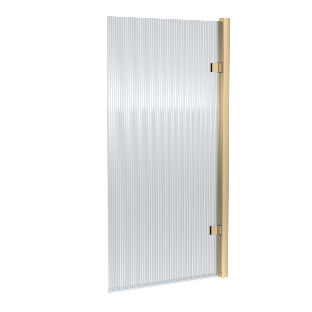 Modern Splash 800mm Brushed Brass Fluted Hinged Bath Screen