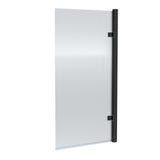 Modern Splash 800mm Matt Black Fluted Hinged Bath Screen