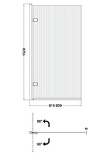 Modern Splash 800mm Matt Black Fluted Hinged Bath Screen