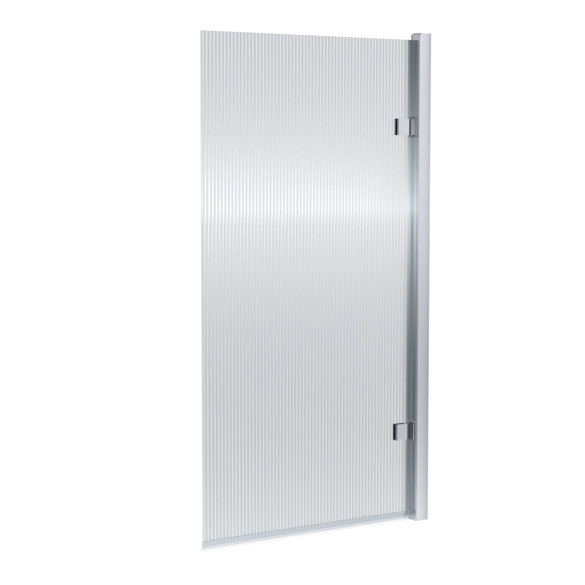 Modern Splash 800mm Chrome Fluted Hinged Bath Screen