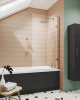 800mm Chrome Hinged Bath Screen