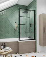 Modern Splash 800mm Matt Black Bath Screen