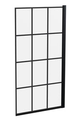 Modern Splash  800mm Matt Black Square  Bath Screen