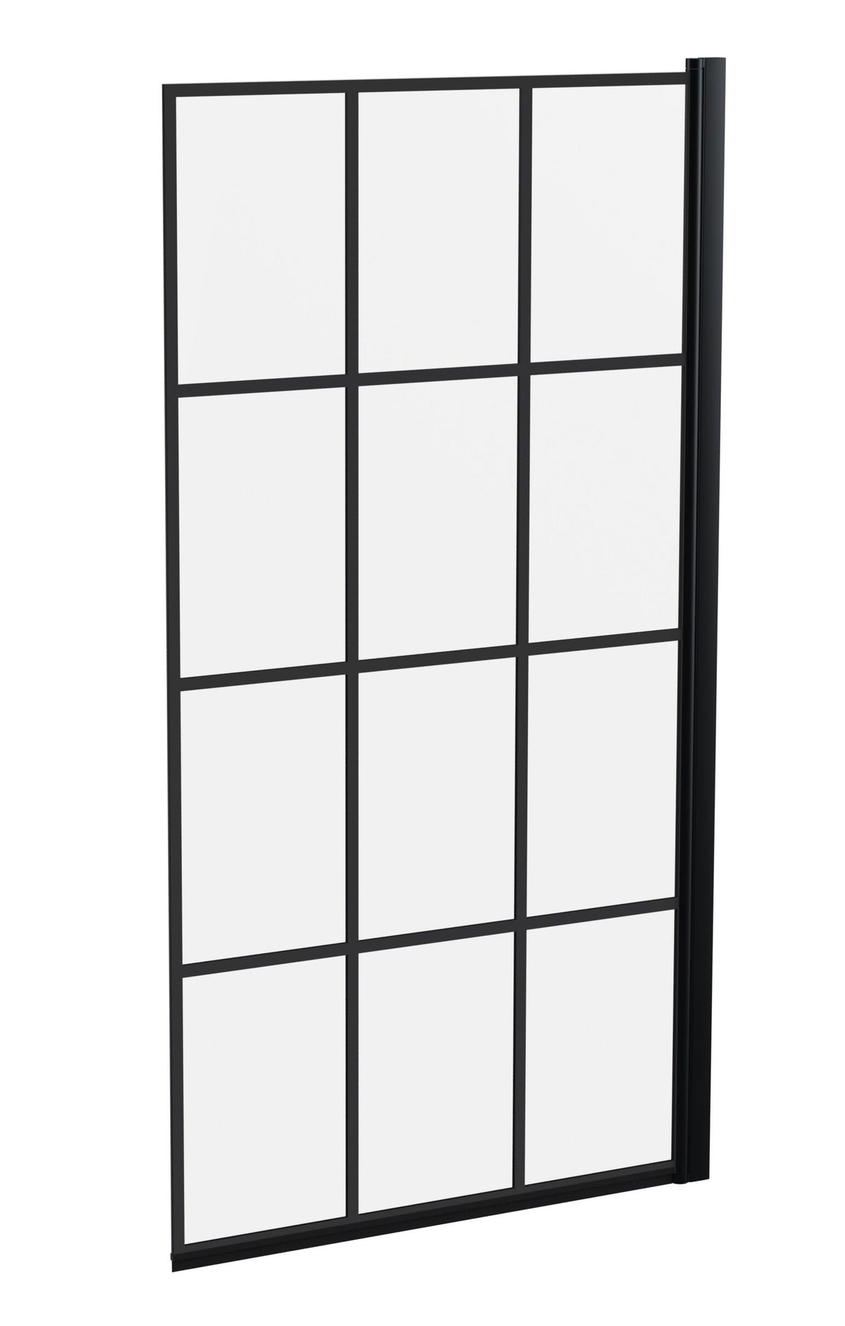 800mm Matt Black Square  Bath Screen