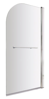 Modern Splash 800mm Chrome Bath Screen With Rail