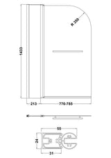Modern Splash 1000mm Chrome Bath Screen With Rail And Fixed Panel