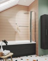 Modern Splash 1000mm Chrome Bath Screen With Rail And Fixed Panel