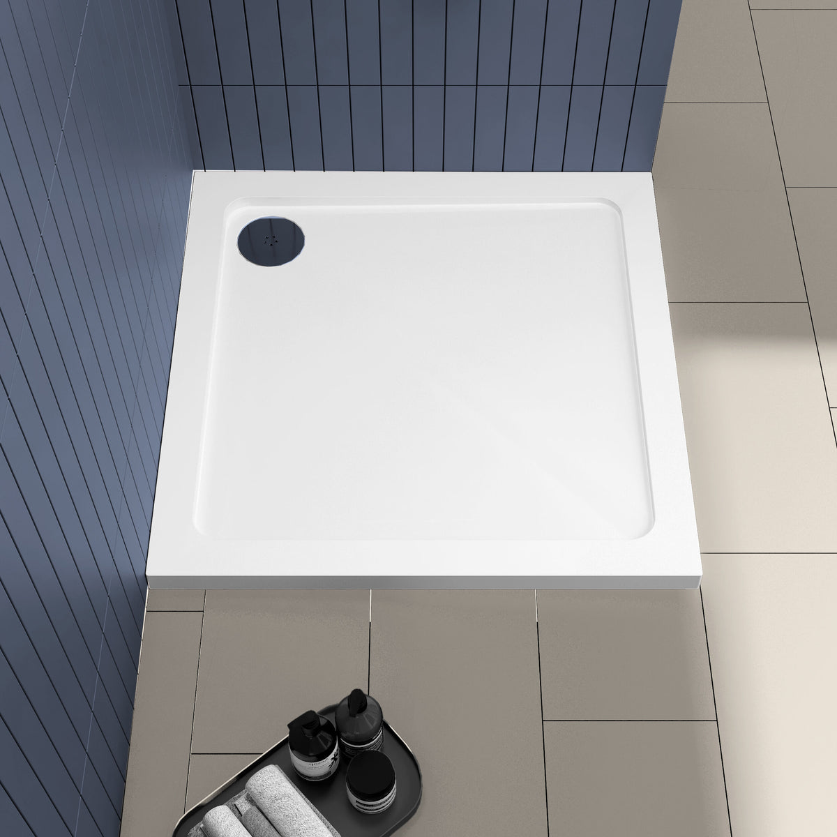 800 x 800mm White Slimline  Square  Shower Tray