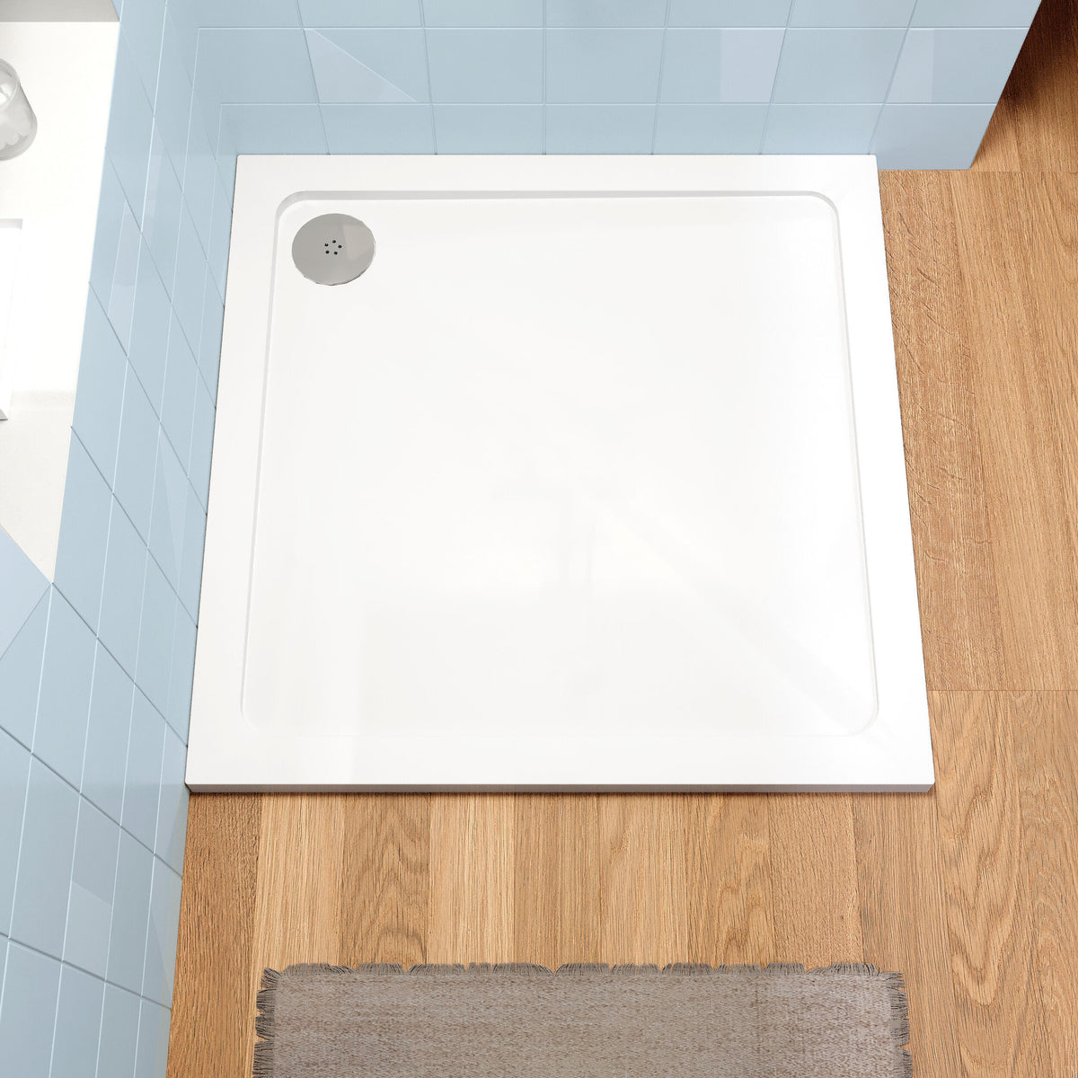 900 x 900mm White Slimline Square  Shower Tray