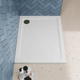 1000 x 800mm White Slimline Rectangular Shower Tray