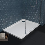 1000 x 700mm White Slimline Rectangular Shower Tray