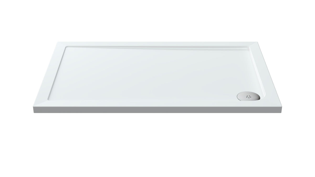 1200 x 760mm White Slimline Rectangular Shower Tray