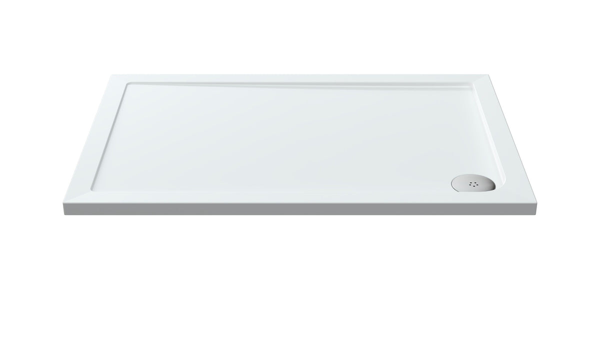 1200 x 800mm White Slimline Rectangular Shower Tray