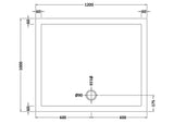 1200 x 1000mm White Slimline Rectangular Shower Tray