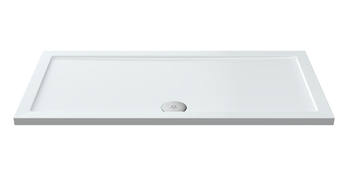 1400 x 700mm White Slimline Rectangular Shower Tray