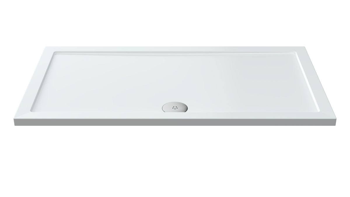 1400 x 760mm White Slimline Rectangular Shower Tray