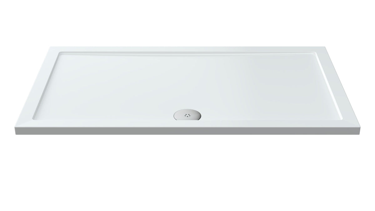 1400 x 800mm White Slimline Rectangular Shower Tray