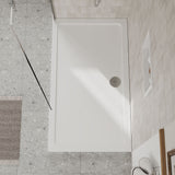 1400 x 800mm White Slimline Rectangular Shower Tray