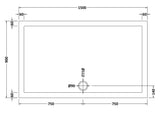 1500 x 900mm White Slimline Rectangular Shower Tray