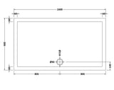 1600 x 900mm White Slimline Rectangular Shower Tray