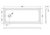 1700 x 700mm White Slimline Bath Replacement  Shower Tray