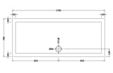 1700 x 700mm White Slimline Rectangular Shower Tray