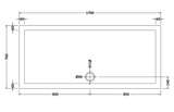 1700 x 760mm White Slimline Rectangular Shower Tray