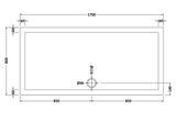 1700 x 800mm White Slimline Rectangular Shower Tray