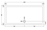 1800 x 900mm White Slimline Rectangular Shower Tray