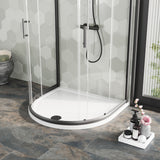 1050mm White Slimline D shape Shower Tray