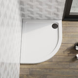 900 x 760mm White Slimline Left Hand Offset Quadrant Shower Tray