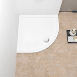 800mm White Slimline Quadrant Shower Tray