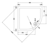 900mm White Slimline Quadrant Shower Tray