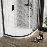1000 x 800mm  White Slimline Left Hand Offset Quadrant Shower Tray