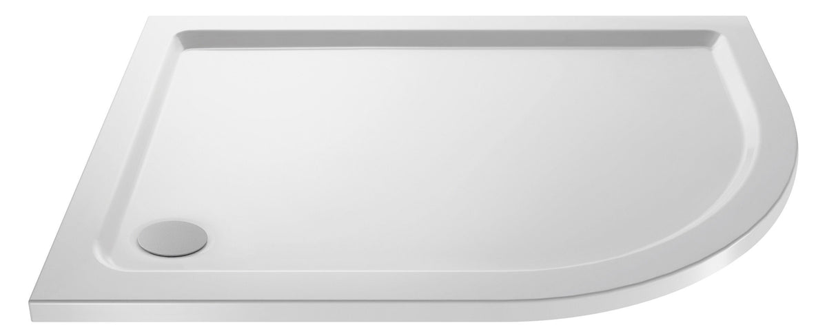 1000 x 900mm  White Slimline Right Hand Offset Quadrant Shower Tray