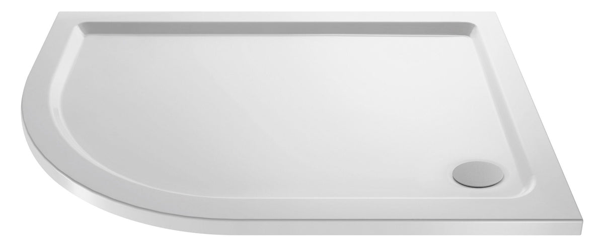 1200 x 800mm  White Slimline Left Hand Offset Quadrant Shower Tray