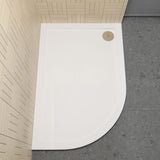 1200 x 800mm  White Slimline Left Hand Offset Quadrant Shower Tray