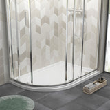 1200 x 800mm  White Slimline Right Hand Offset Quadrant Shower Tray
