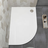 1200 x 800mm  White Slimline Right Hand Offset Quadrant Shower Tray