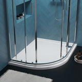 1200 x 900mm  White Slimline Left Hand Offset Quadrant Shower Tray